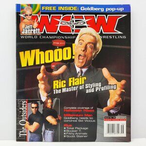 WCW Magazine VTG Dec. 1999 Ric Flair Outsiders Goldberg Bret Hart Posters Unread